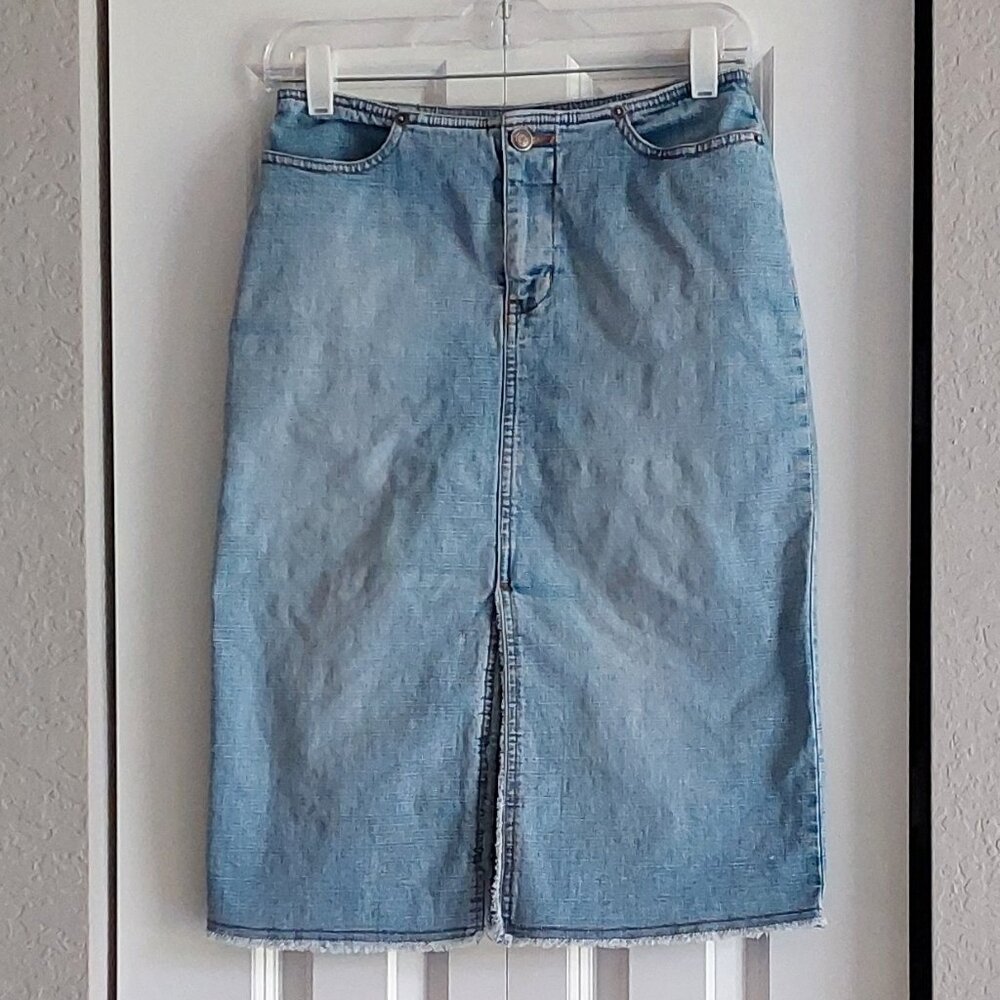 QPD Light Blue Denim Pencil Skirt Junior's Size 1